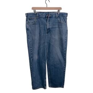 CARHARTT classic denim blue collar workmans high rise blue jeans 40 x 30